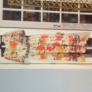 Floral flutter sleeve dress